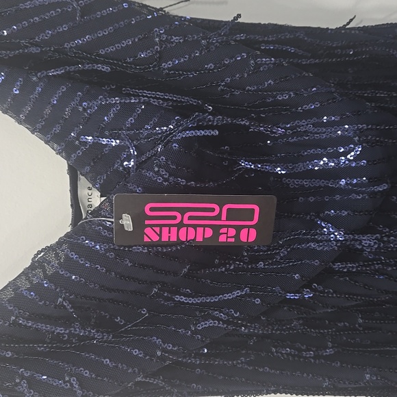 Navy Blue Sequined Bodycon Dress - Picture 4 of 4